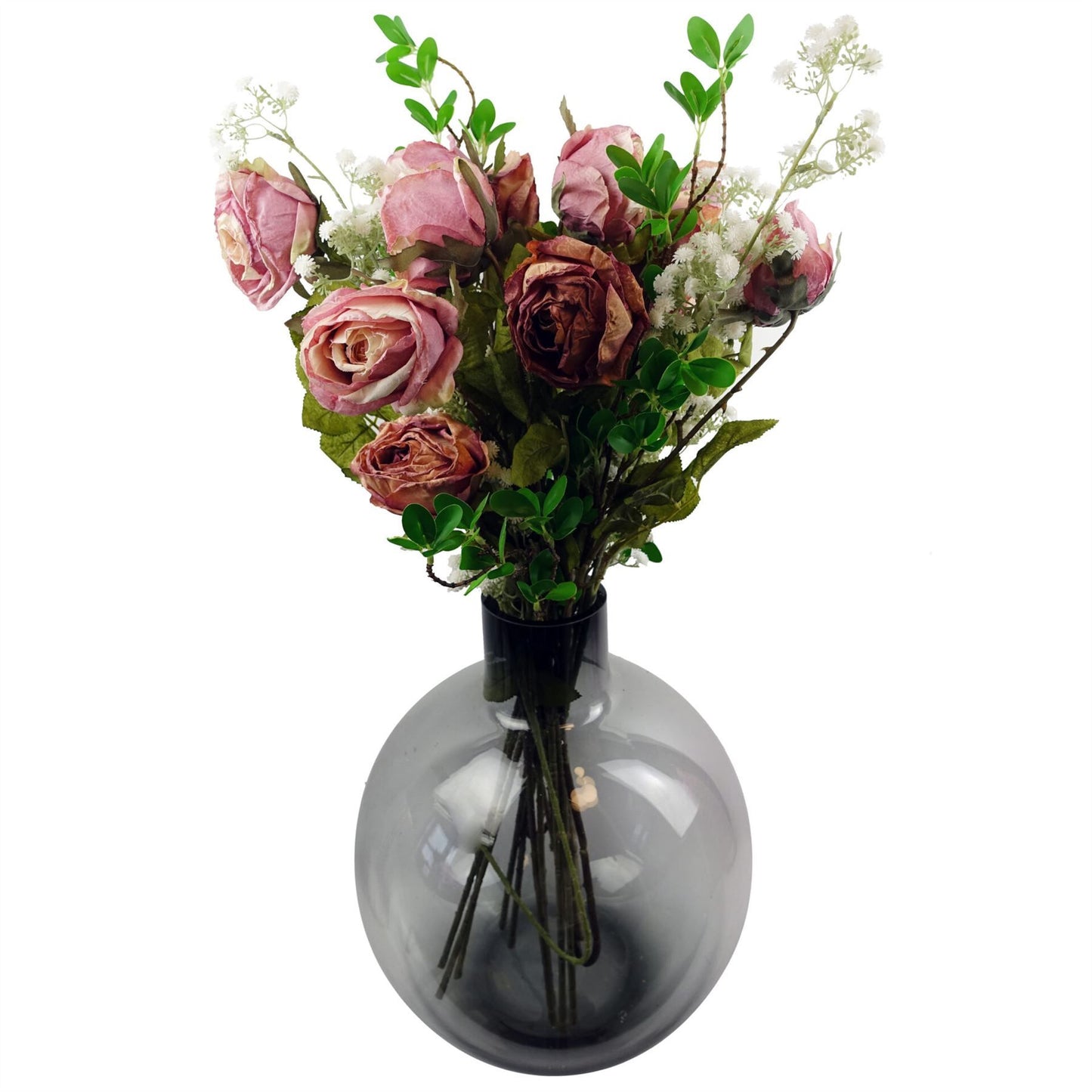 70cm Medium Artificial Dark Pink Rose Stem – Realistic Faux Rose Flower