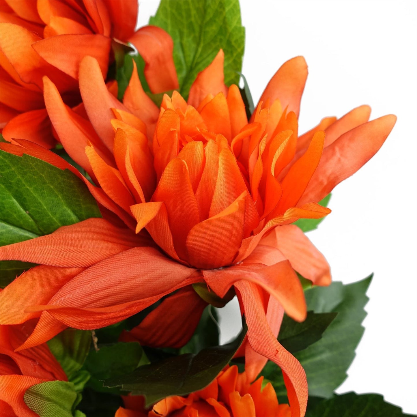 55cm Small Artificial Red Dahlia – Faux Dahlia Plant with White Decorative Planter