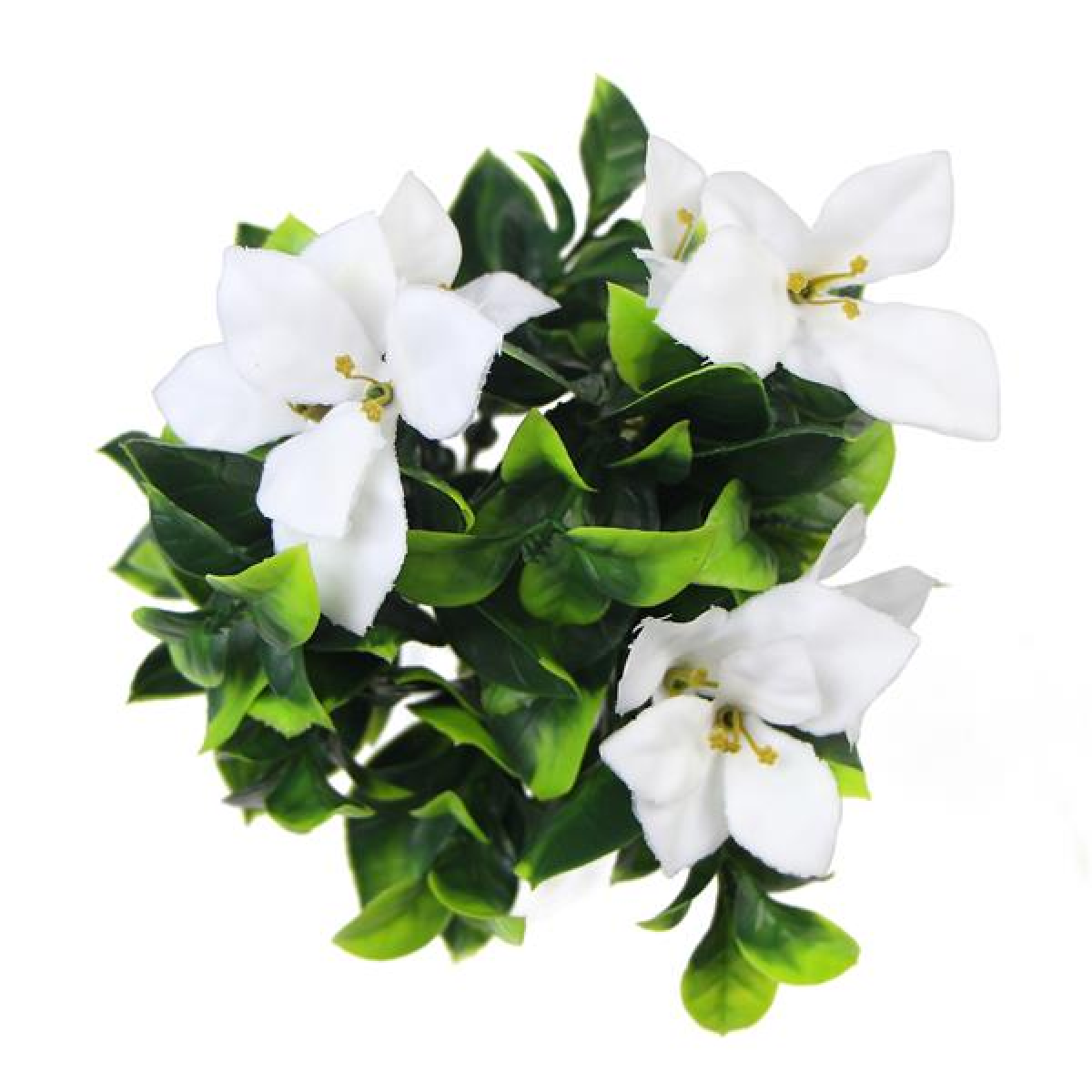 30cm Small UV Resistant Artificial White Flowers – Realistic Faux Bush
