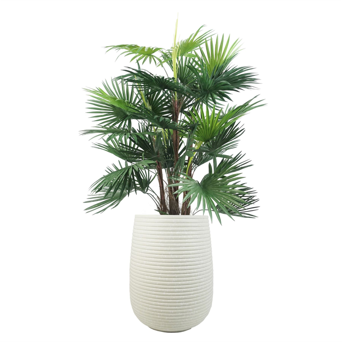 41cm x 30cm Large Mikos Ridged Composite Planter – Stone Effect Indoor Planter