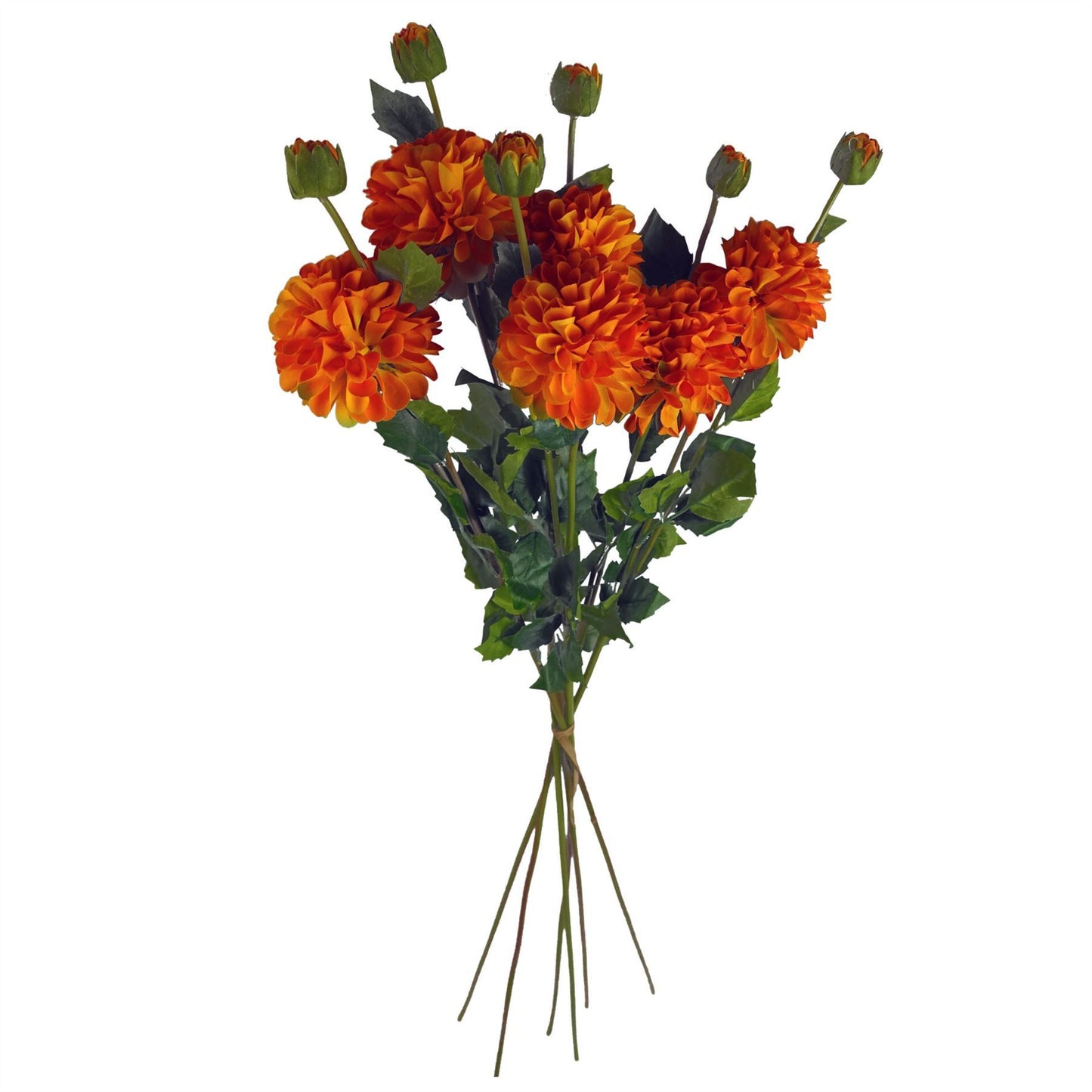 75cm Medium Artificial Orange Dahlia Pompom Flower – Faux Dahlia Stem