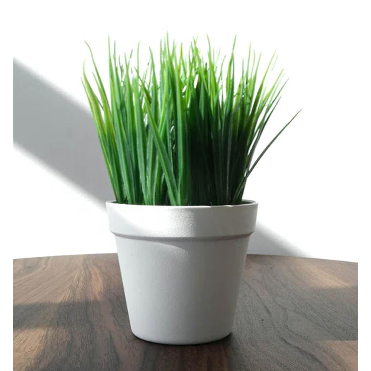 22cm Small Artificial Grass Plant with Pot – Compact Faux Grass Plant
