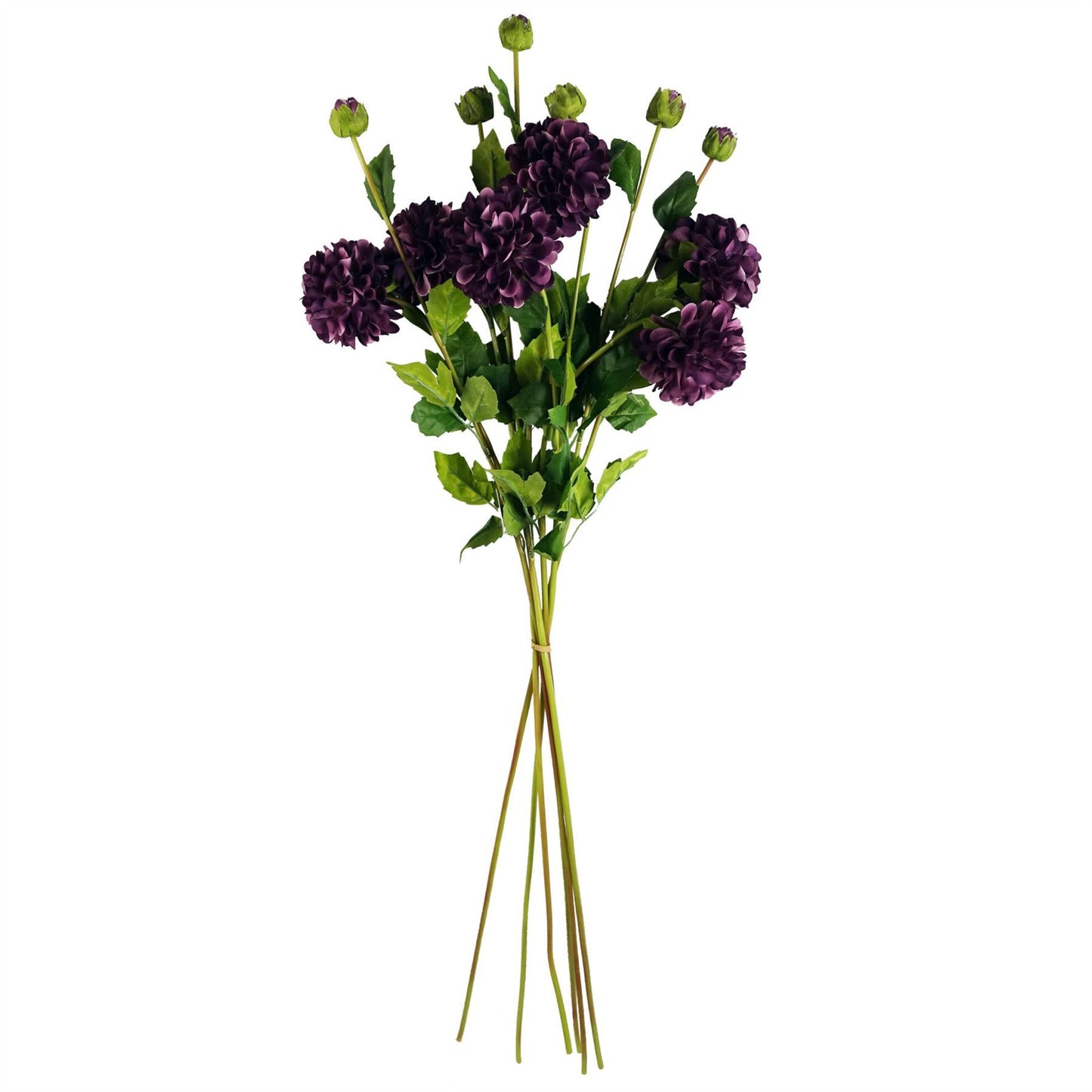 75cm Medium Artificial Purple Dahlia Pompom Flower – Faux Dahlia Stem