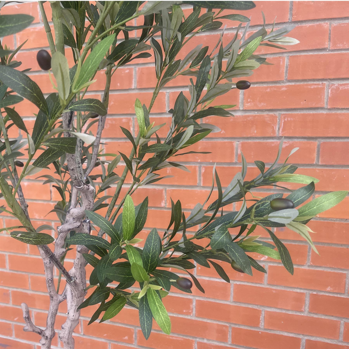 200cm Extra Large Artificial Olive Tree – Realistic Faux Olive Tree with Stone-Style Planter