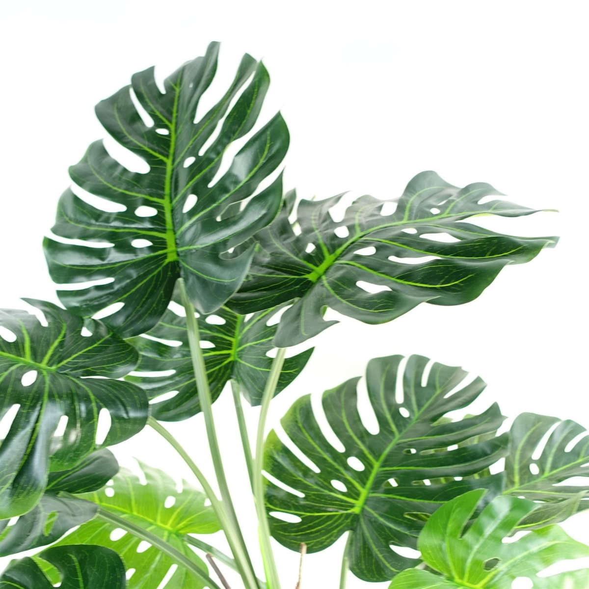 150cm Extra Large Luxury Monstera Artificial Plant with Silver Metal Planter – Lifelike Indoor Tropical Plant