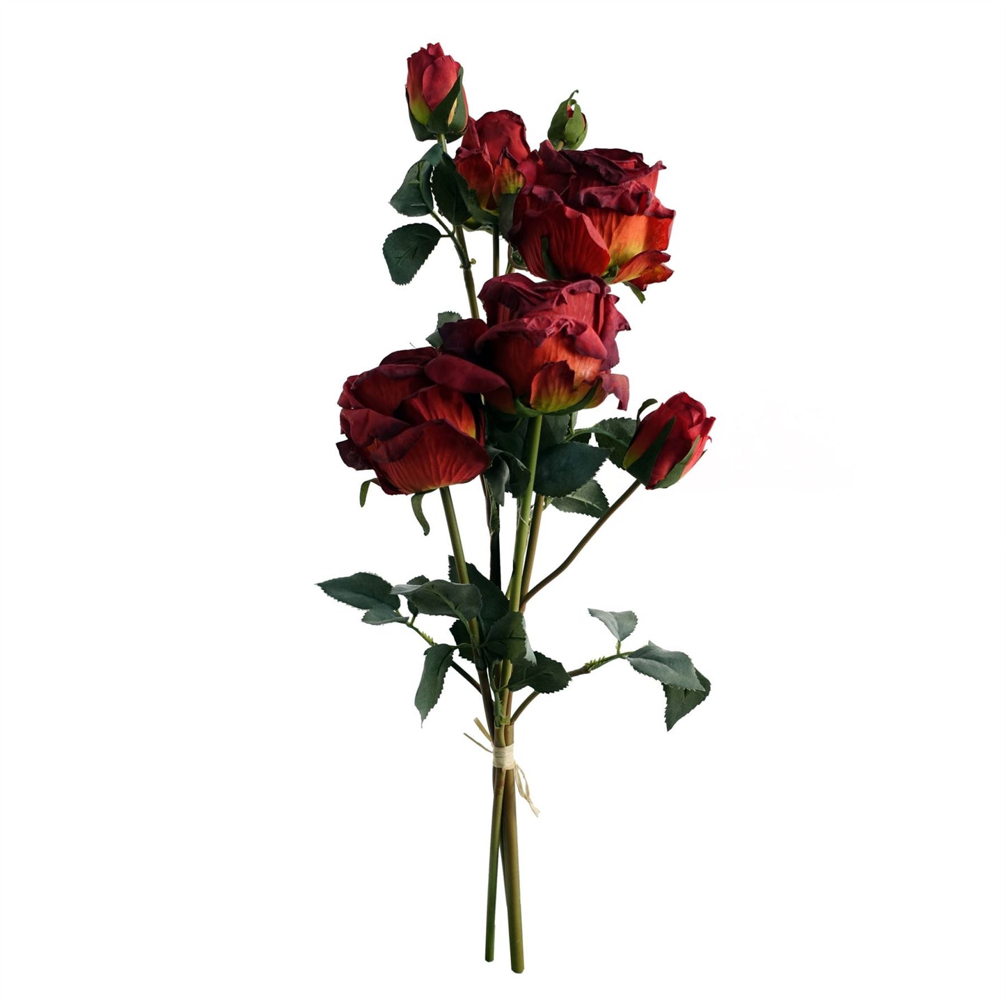 6 x 60cm Medium Premium Artificial Red Rose Sprays – Realistic Bouquet Set with 24 Flowers & 18 Buds