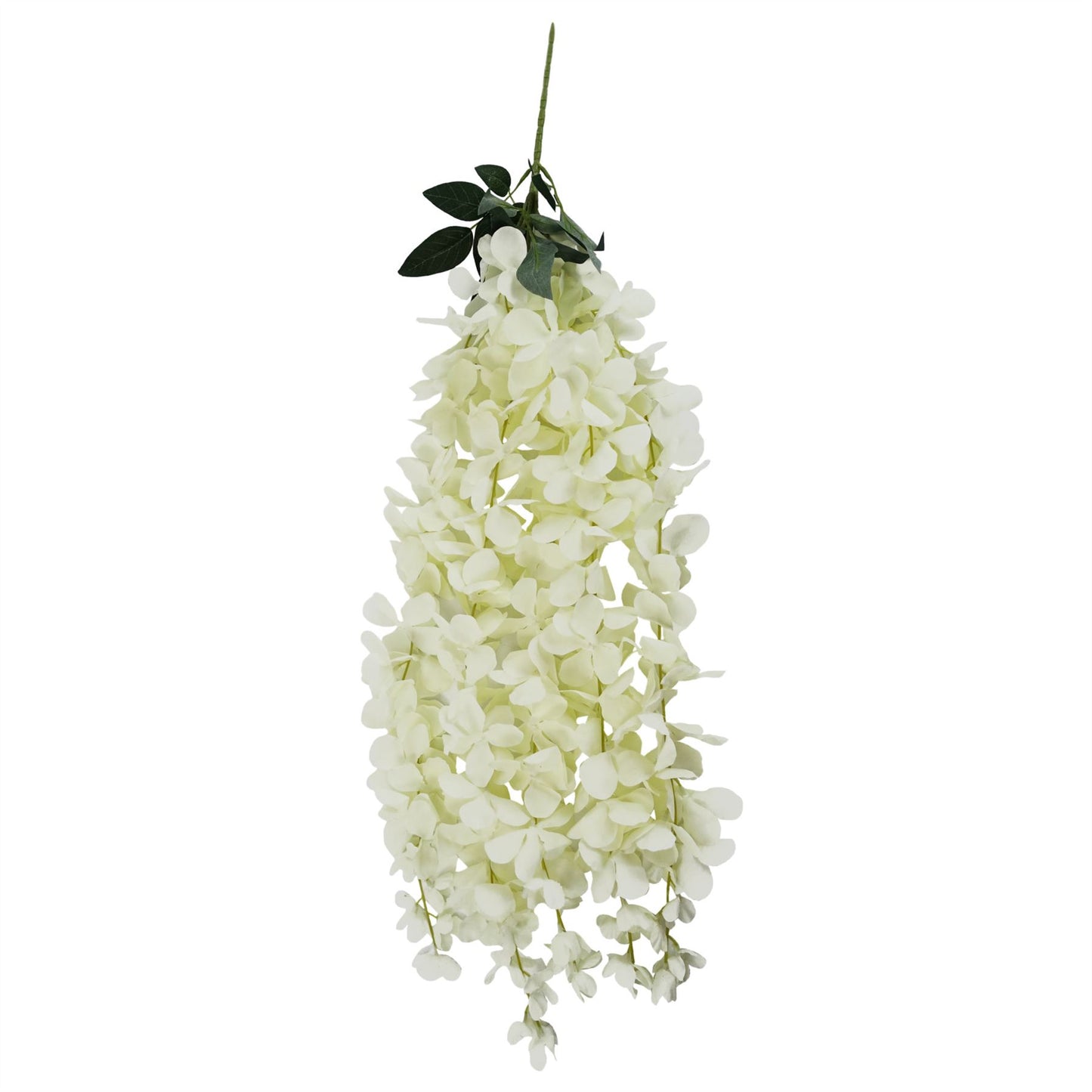 6 x 80cm Medium Artificial Hanging Wisteria Flowers – Cream Off-White Trailing Stems