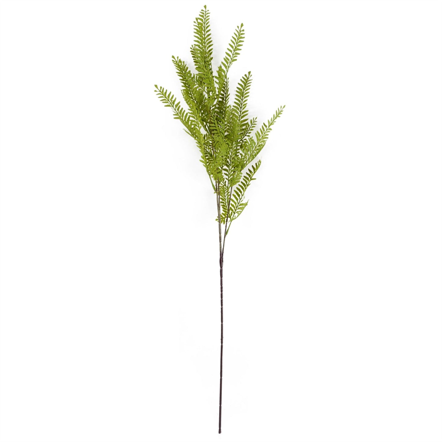 65cm Medium Artificial Wild Orchid & Fern Flower Arrangement in Clear Ridged Glass Vase