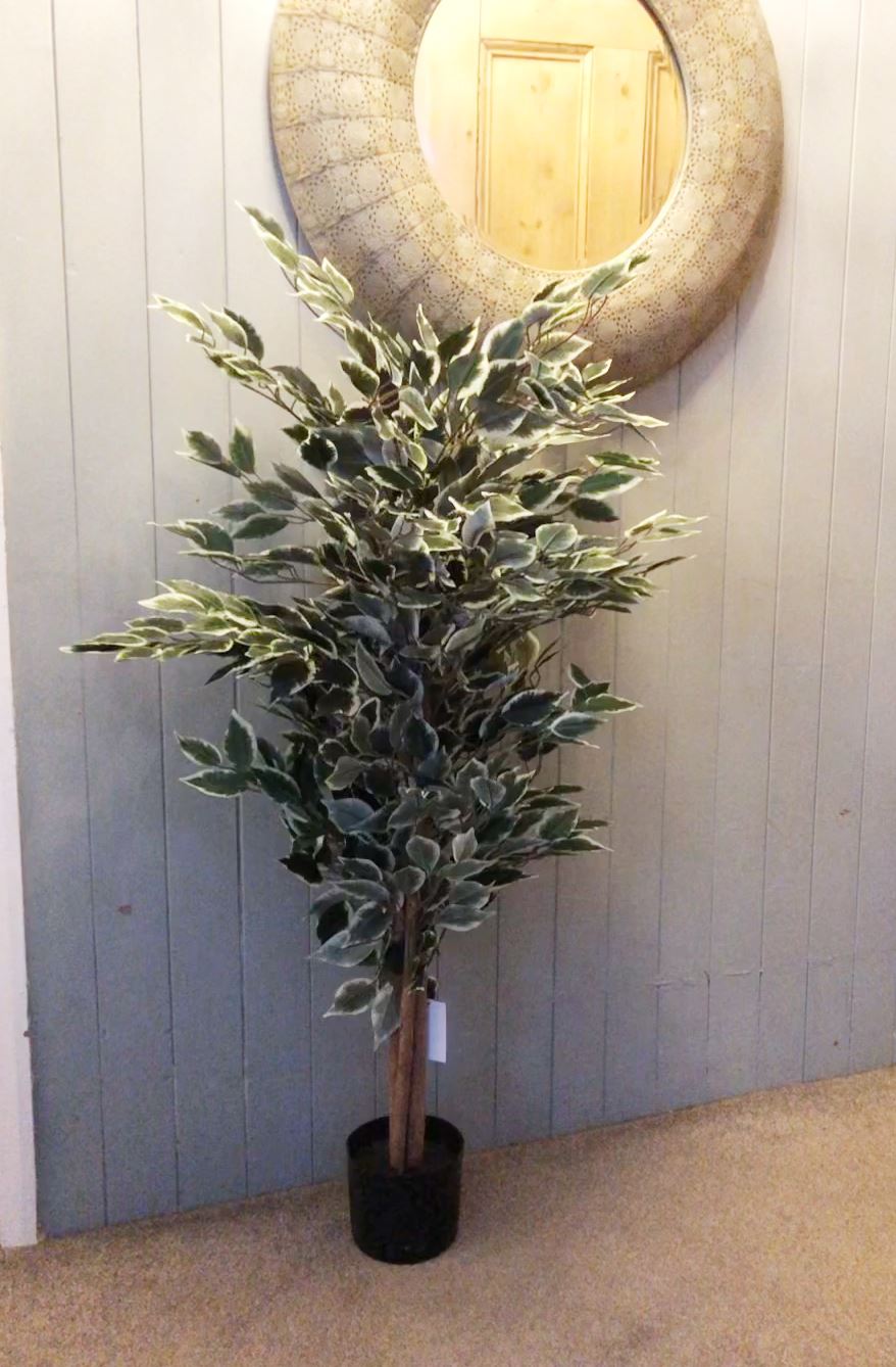 130cm Large Artificial Variegated Bushy Ficus Tree – Realistic Faux Indoor Tree