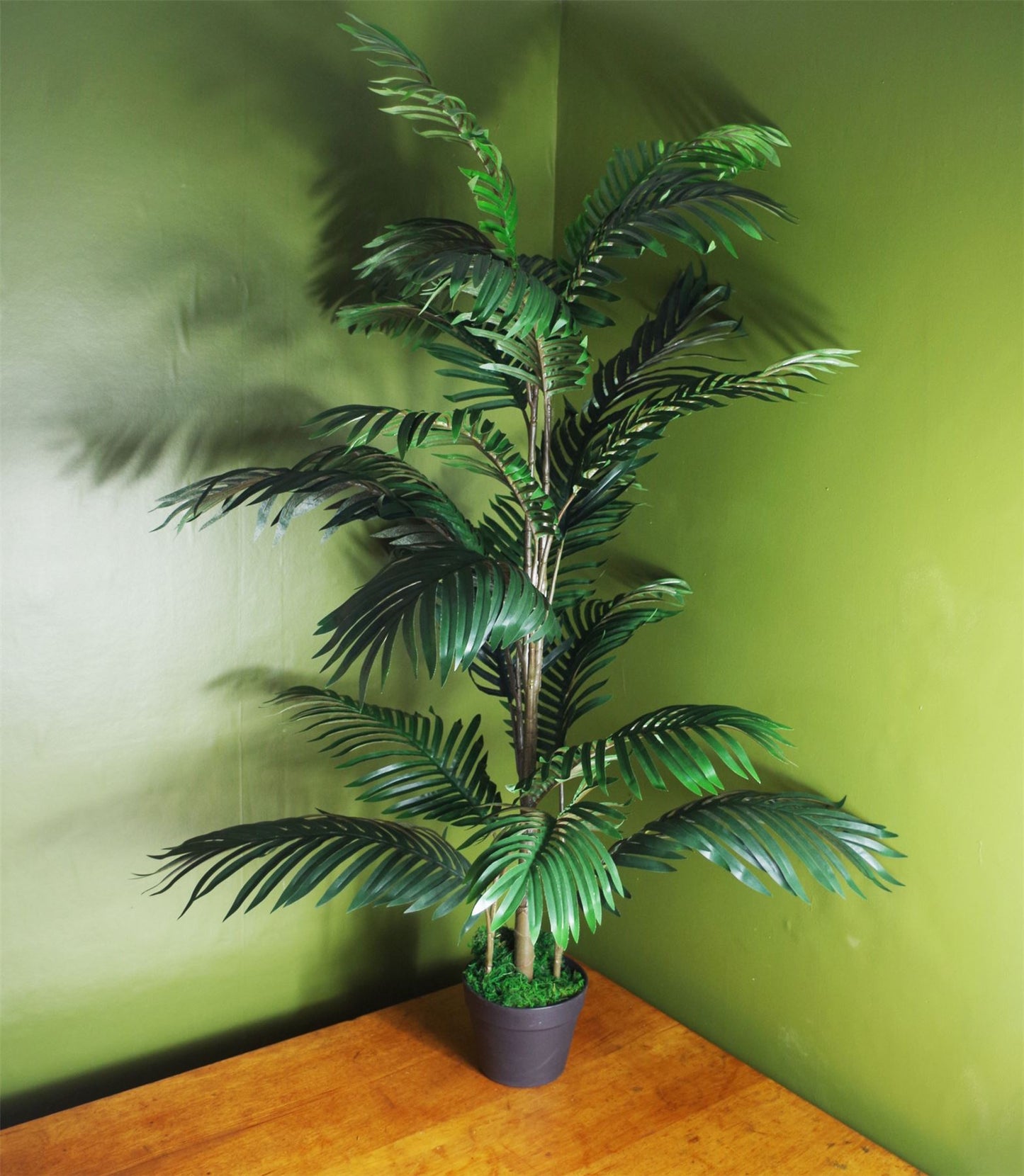 140cm Large Artificial Palm Tree – Bushy Tropical Green Foliage