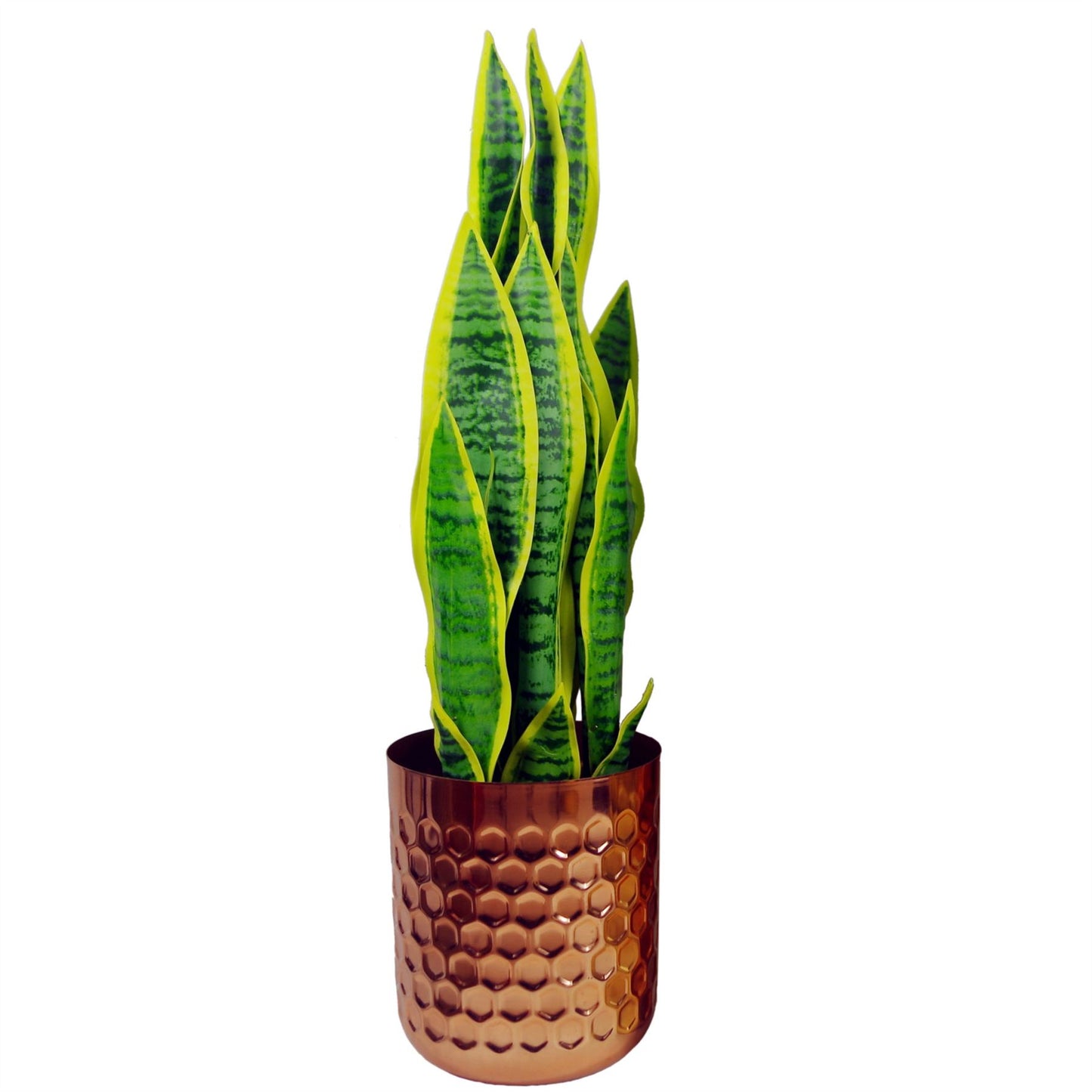 18cm x 15.5cm Small Copper Honeycomb Metal Planter – Decorative Copper Plant Pot