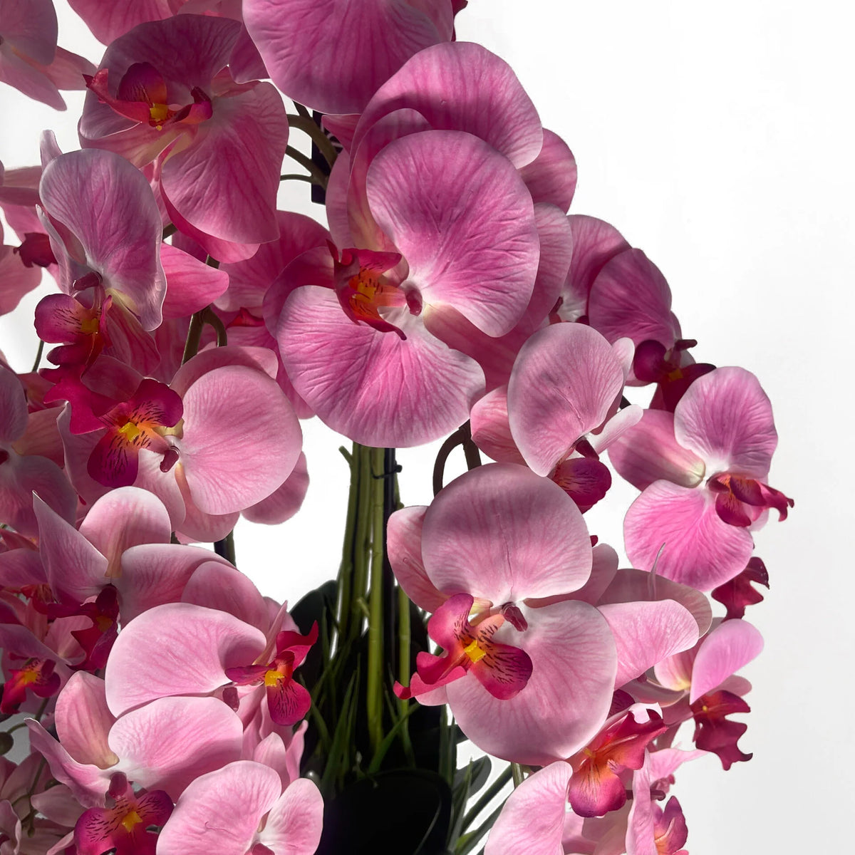 150cm Extra Large Artificial Pink Orchid in Decorative Cement Planter - Premium Faux Orchid Plant