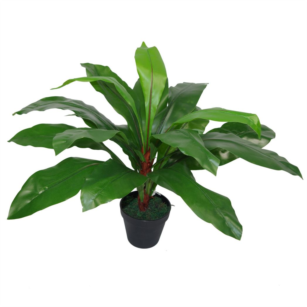 60cm Medium Artificial Bird’s Nest Fern – Bushy Faux Indoor Fern Plant