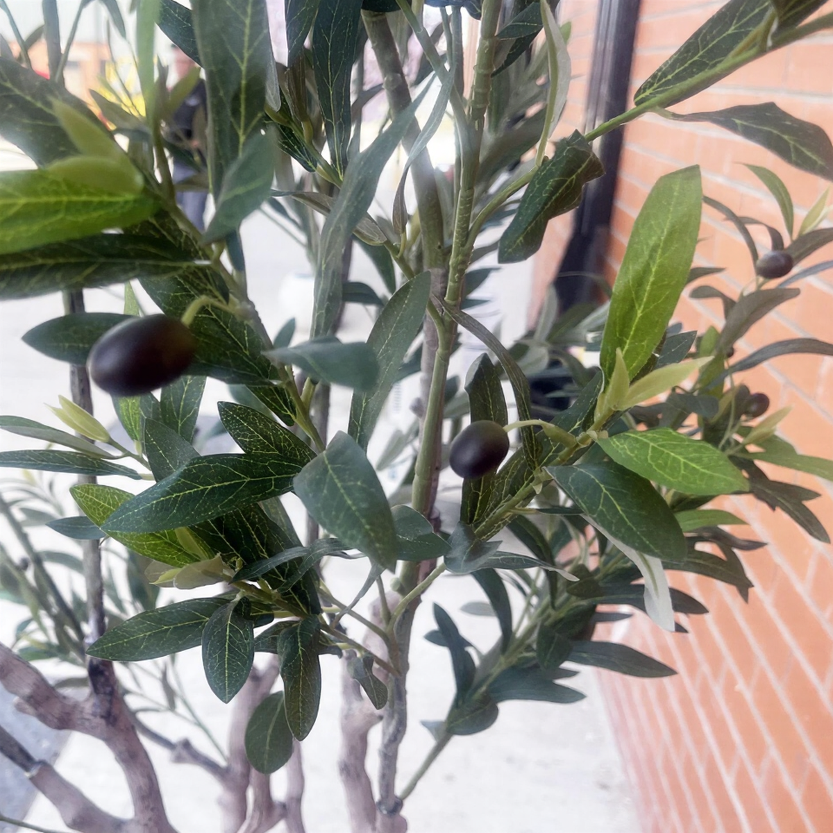 200cm Extra Large Artificial Olive Tree – Realistic Faux Olive Tree with Stone-Style Planter