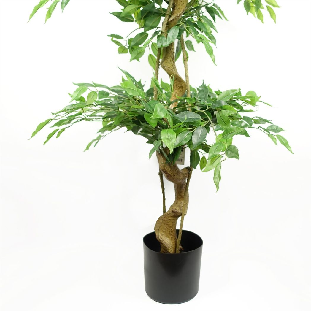 180cm Large Artificial Ficus Tree – Twisted Trunk Fruticosa Style 3 Tier Design with 1,984 Leaves