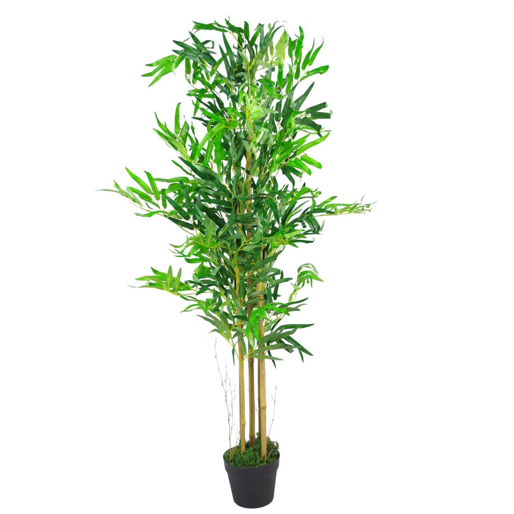120cm Medium Artificial Bamboo Tree in Silver Planter – Realistic Indoor Bamboo Plant