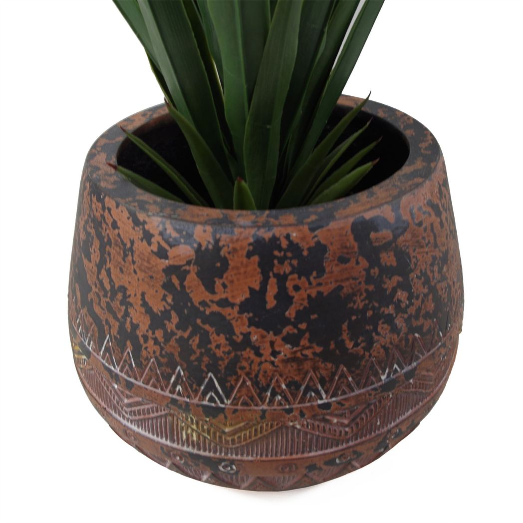 30cm x 24cm Large Zaturn Brown & Black Composite Planter – Indoor Plant Pot