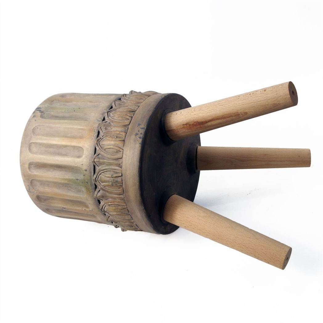 40cm x 21.5cm Large Zandi Roman Composite Planter - Indoor Plant Stand with Wooden Legs