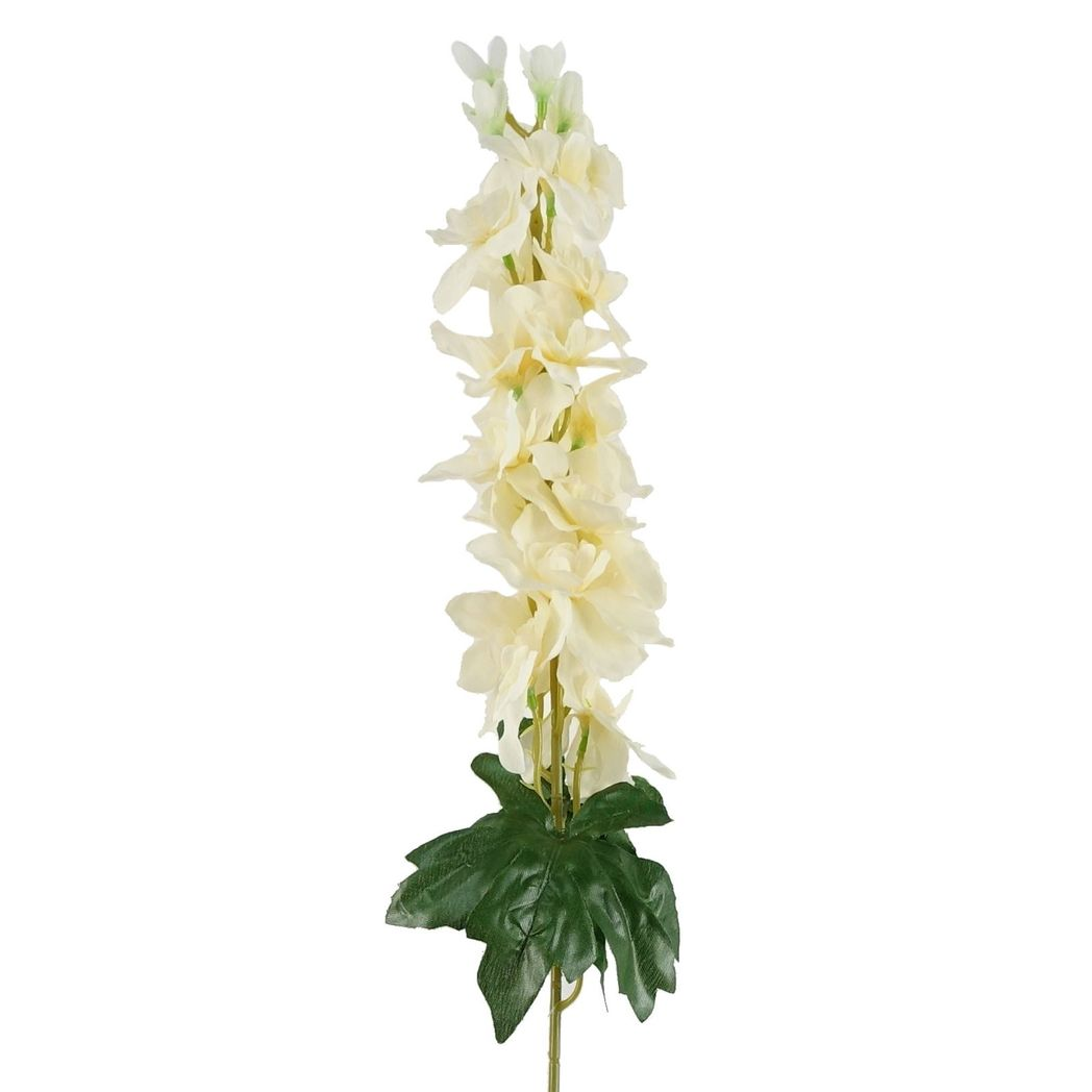 6 x 75cm Medium Cream Artificial Delphinium Stems – Silk Flower Set