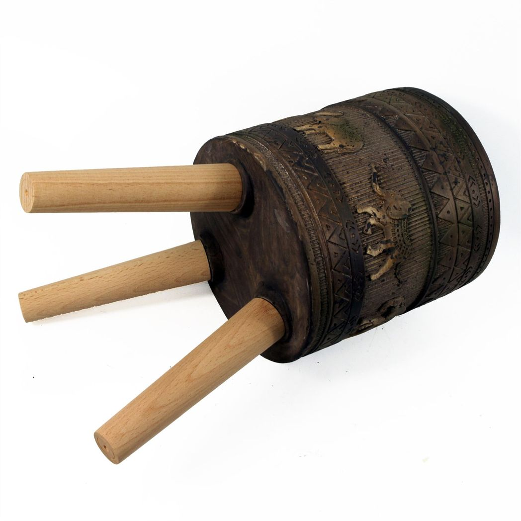 40cm x 21.5cm Large Zandi Elephant Composite Planter with Wooden Legs – Indoor Plant Stand