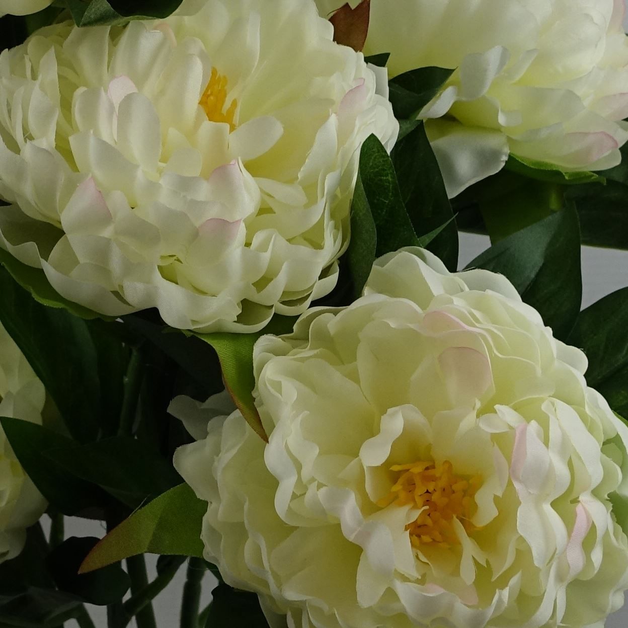 55cm Small Artificial White Peony Plant – Faux Peony with White Decorative Planter