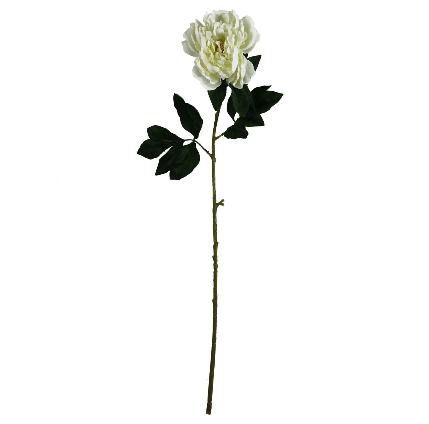 6 x 80cm Medium Artificial White Peony Stems – Realistic Faux Peony Flower Set