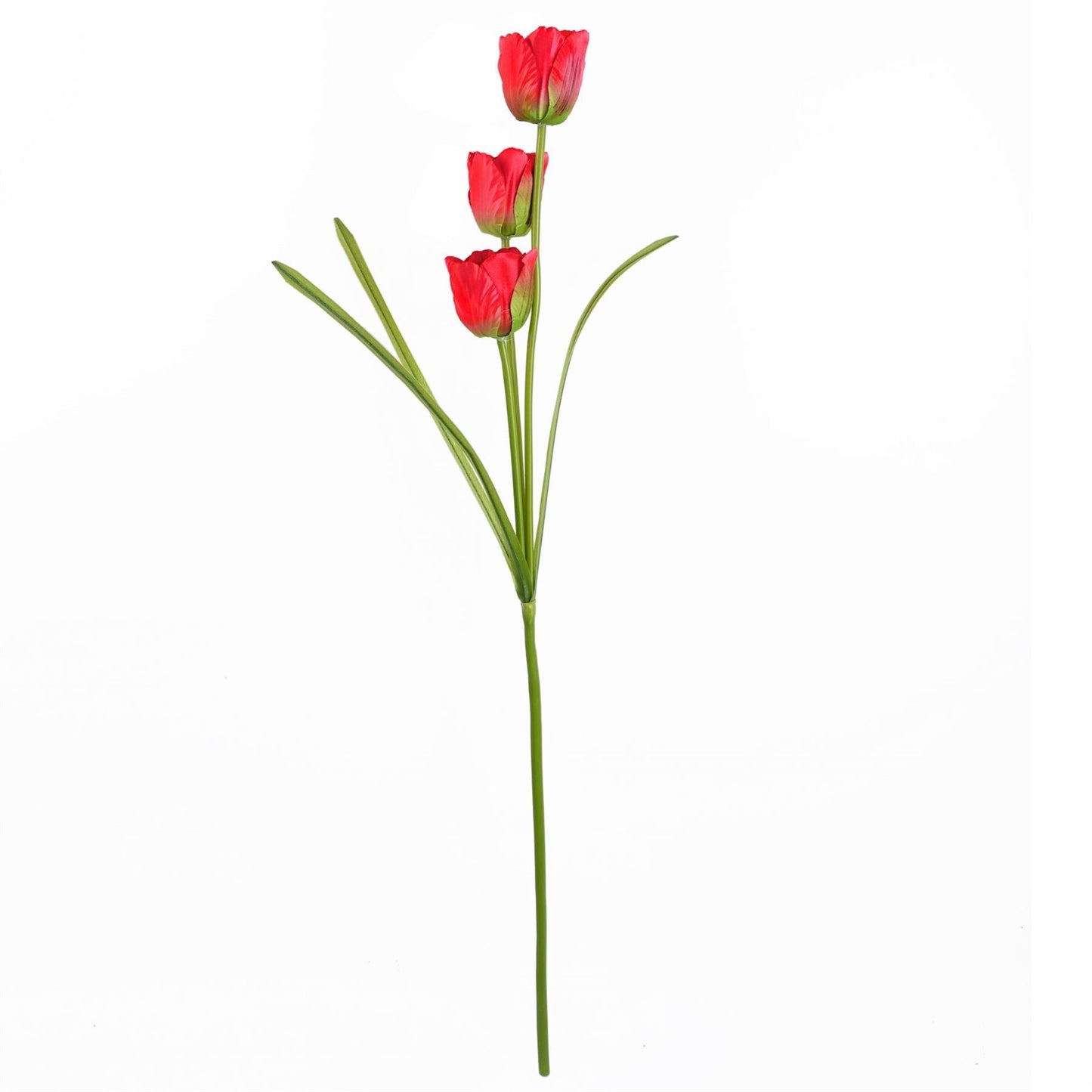 6 x 80cm Artificial Red Tulip Stems – Faux Realistic Tulip Flower Set