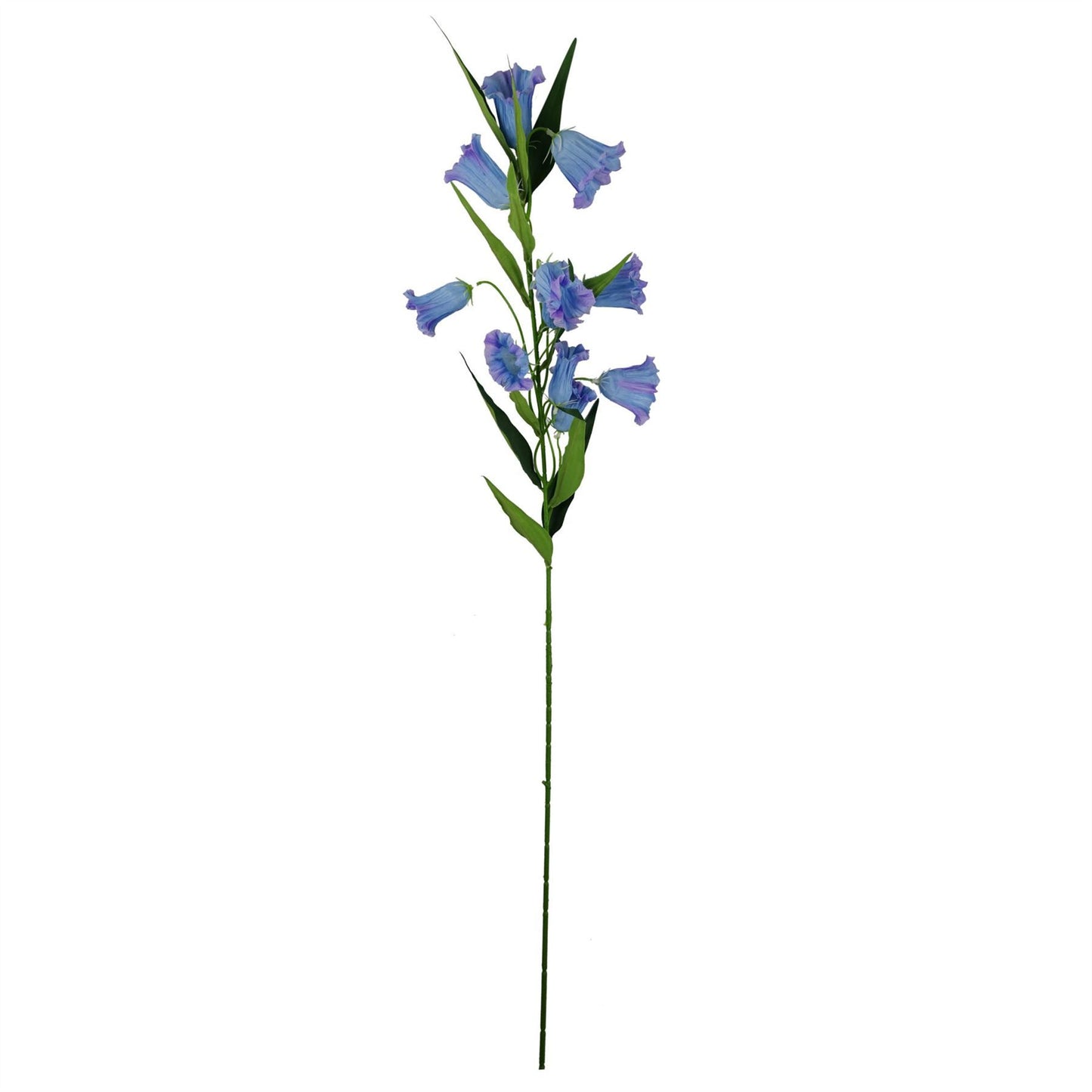 6 x 100cm Large Artificial Blue Trumpet Flower Stems – Faux Floral Arrangement Set