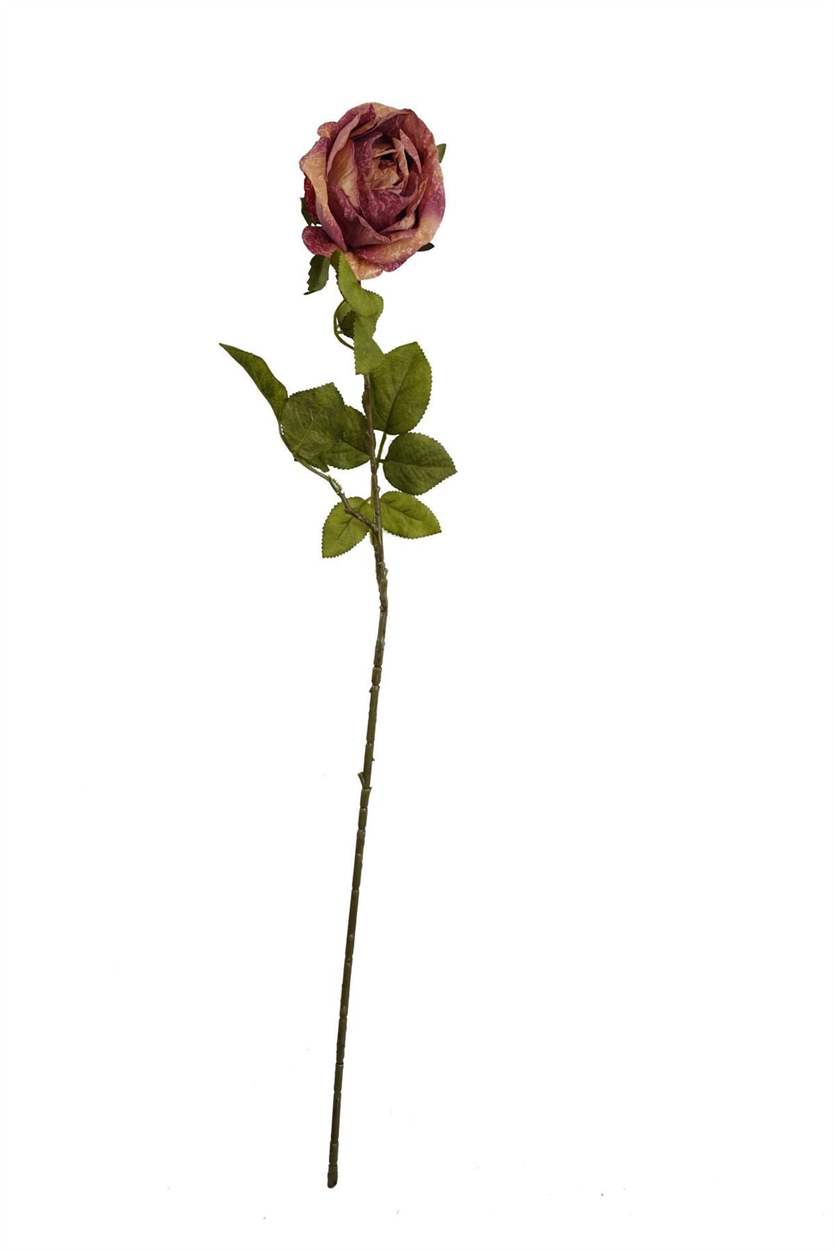 6 x 70cm Medium Artificial Dark Pink Rose Stems – Faux Roses for Vases & Displays