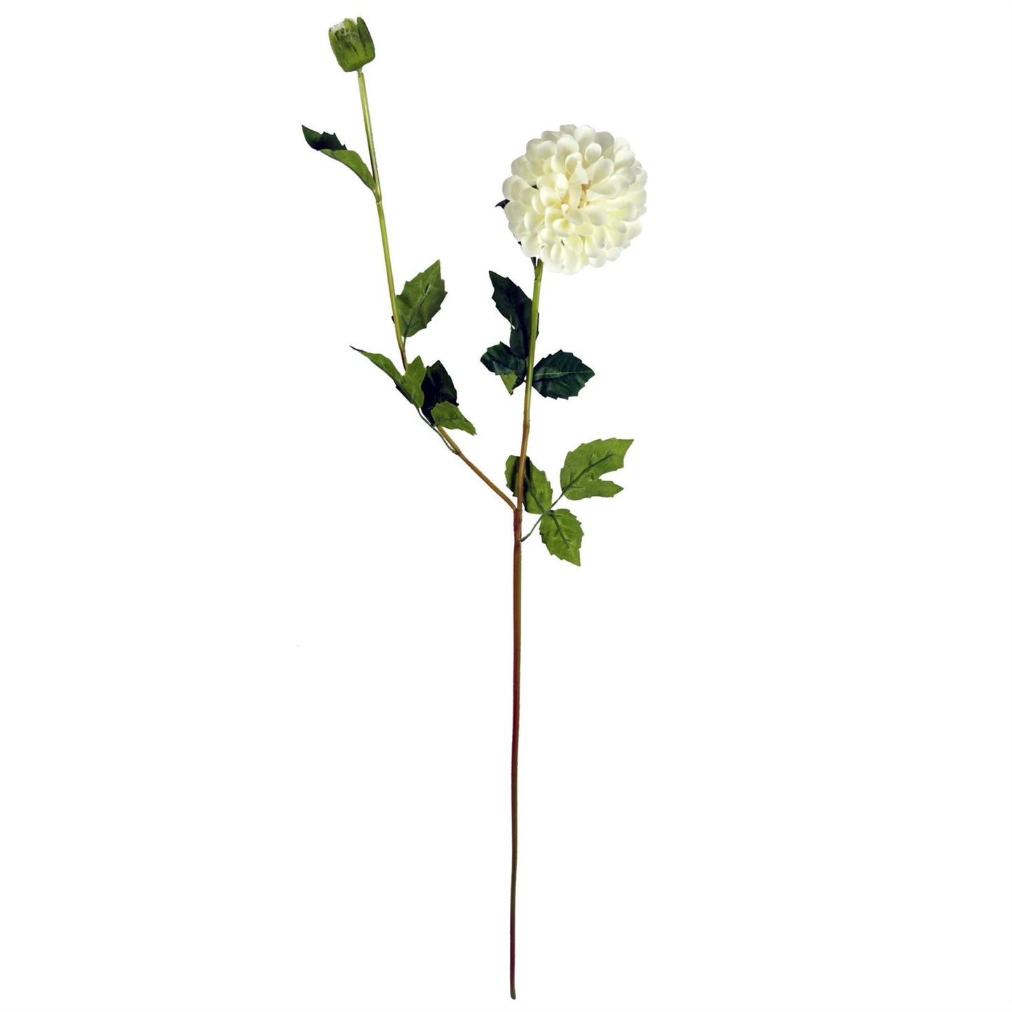 75cm Medium Artificial Cream Dahlia Pompom Flower – Faux Dahlia Stem