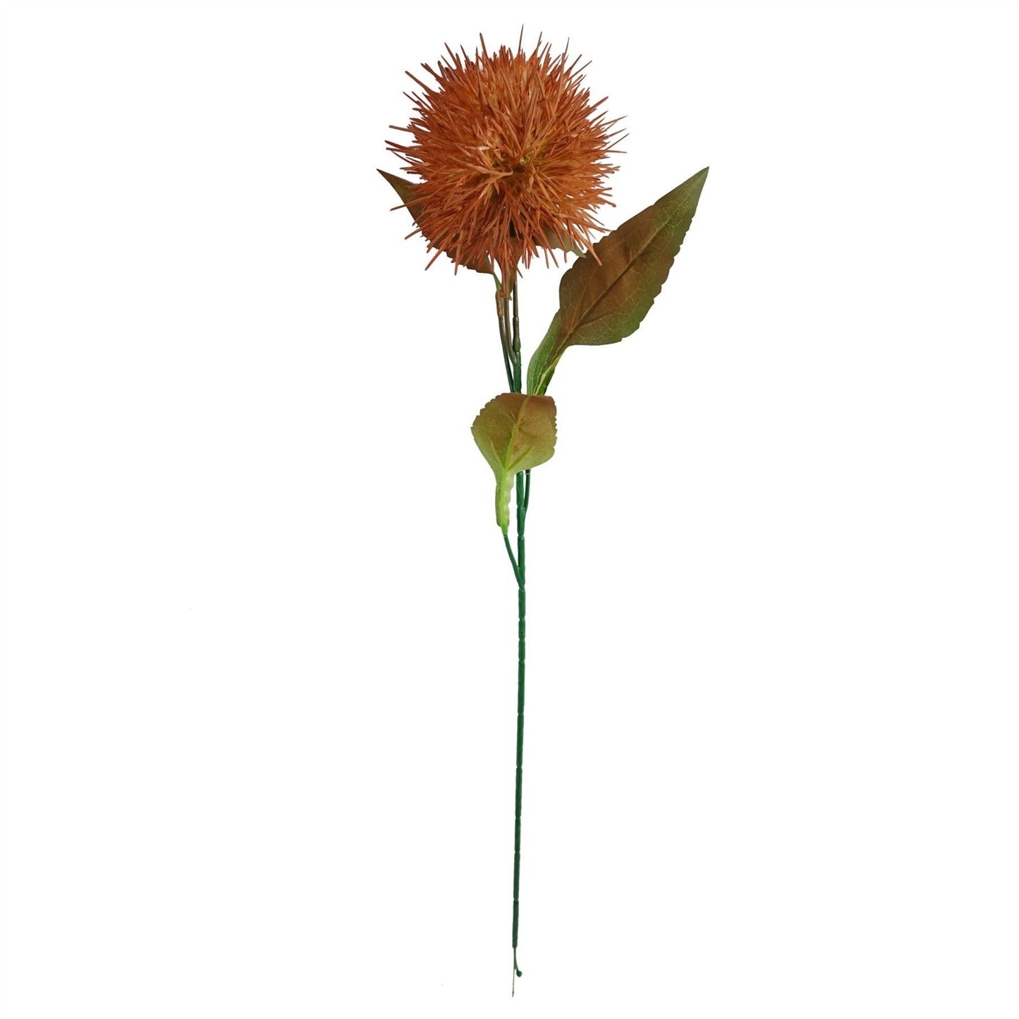 70cm Medium Yellow Artificial Globe Thistle Stem – Realistic Faux Flower