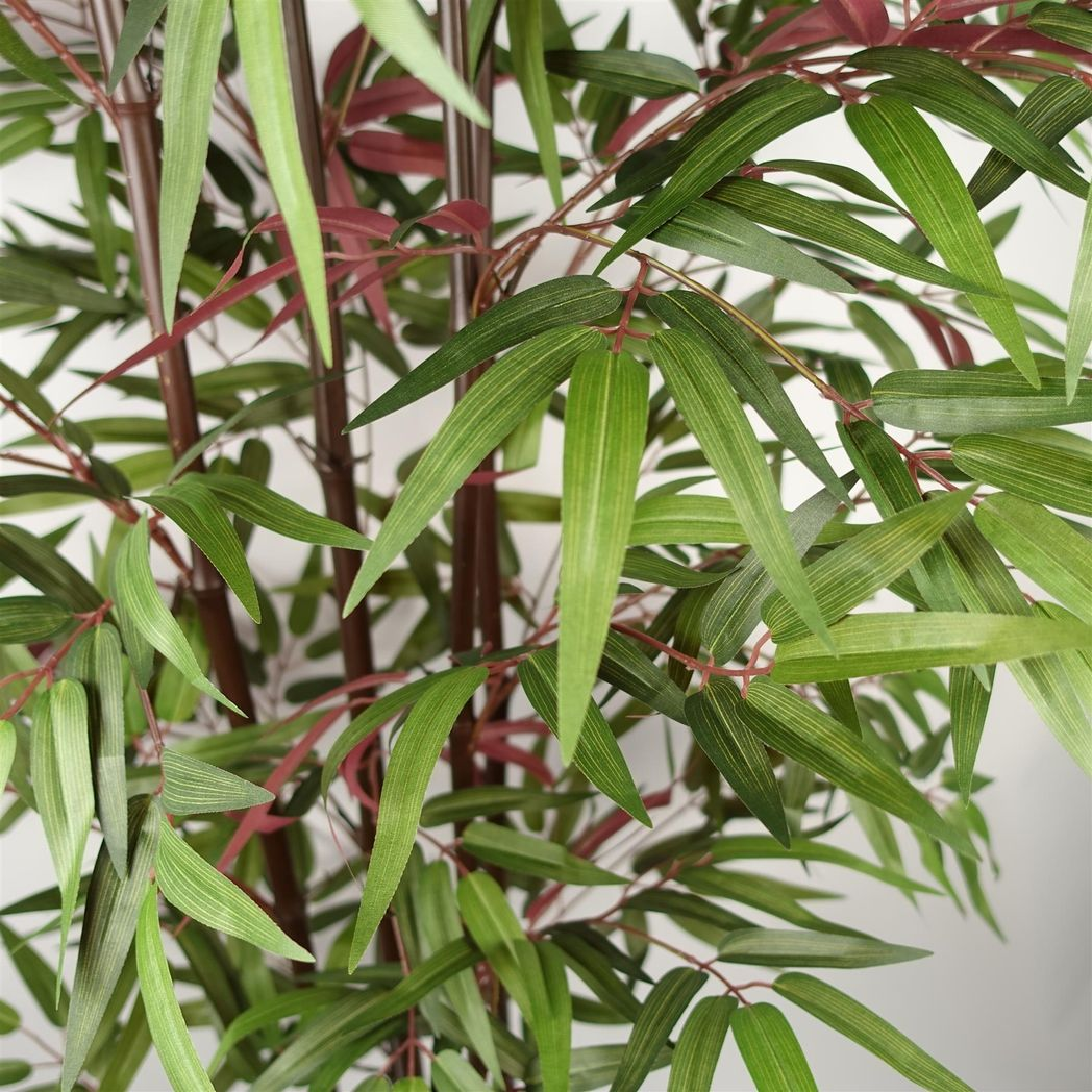 180cm Large Artificial Bamboo Tree – Realistic Red & Green Silk Leaves Indoor Plant