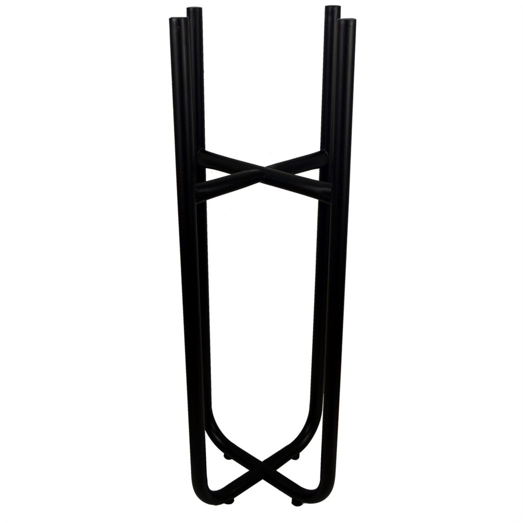 62cm x 18cm Medium Black Metal Plant Stand with Silver Planter – Premium Indoor Display