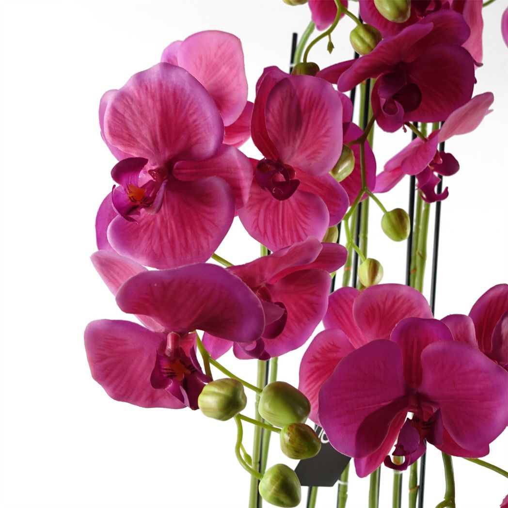 110cm Large Pink Artificial Orchid Plant – 41 Real Touch Flowers for Elegant Interiors