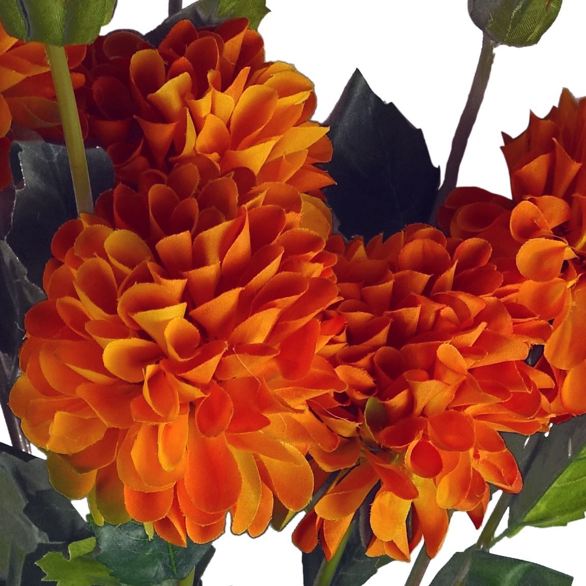 75cm Medium Artificial Orange Dahlia Pompom Flower – Faux Dahlia Stem