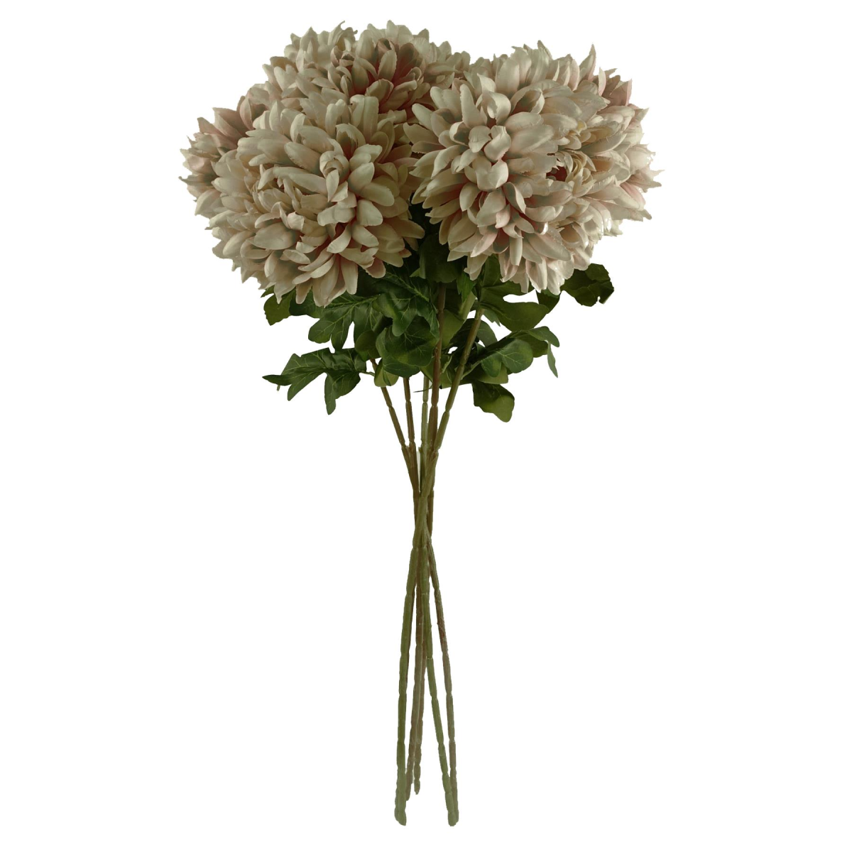 6 x 75cm Medium Artificial Mushroom Chrysanthemum Stems – Realistic Reflex Flower Set