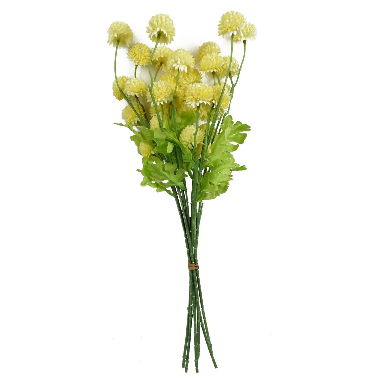 50cm Small Artificial Yellow Dahlia Pompom Stem – Faux Dahlia Flower