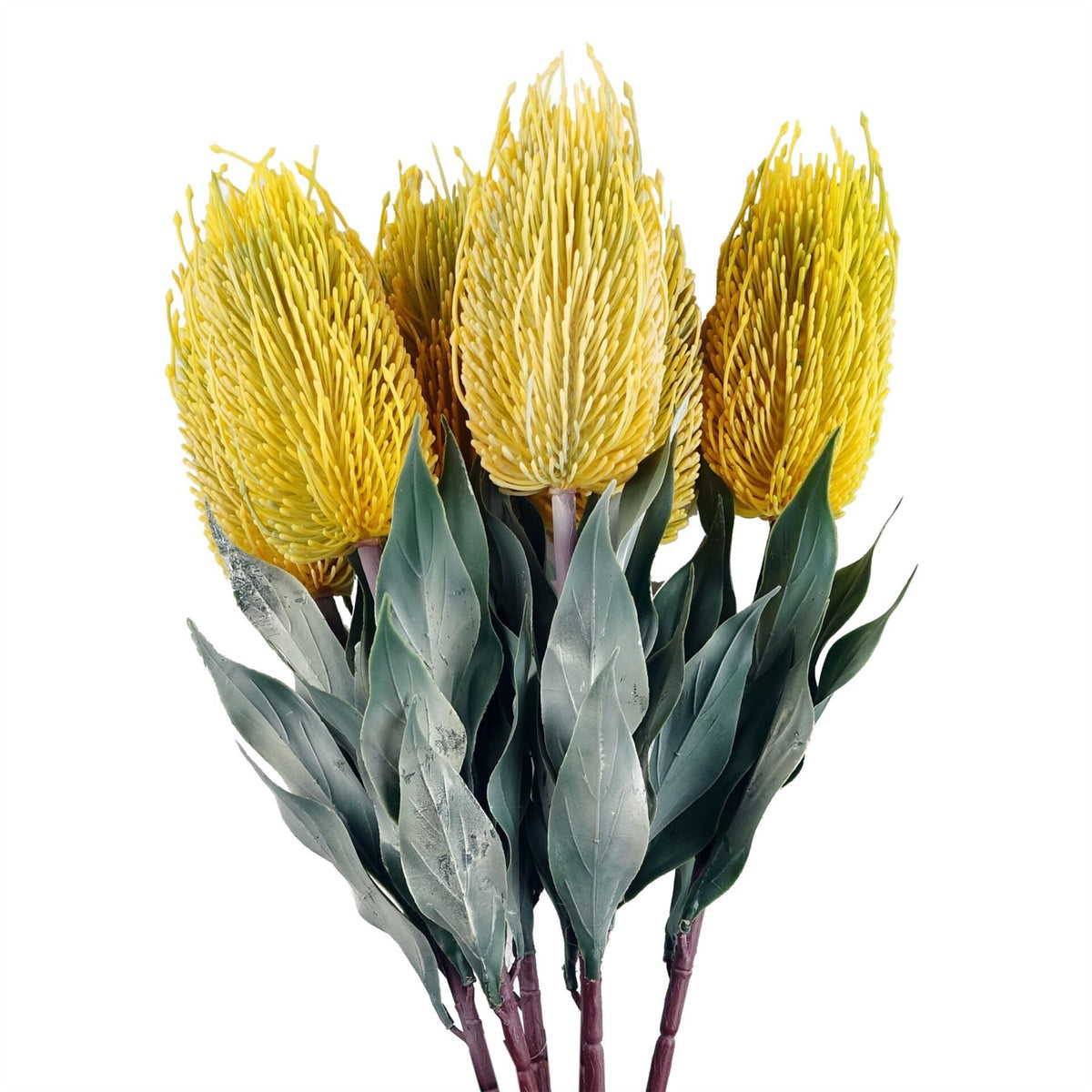 75cm Medium Artificial Yellow Banksia Menziesii Flower – Realistic Faux Stem