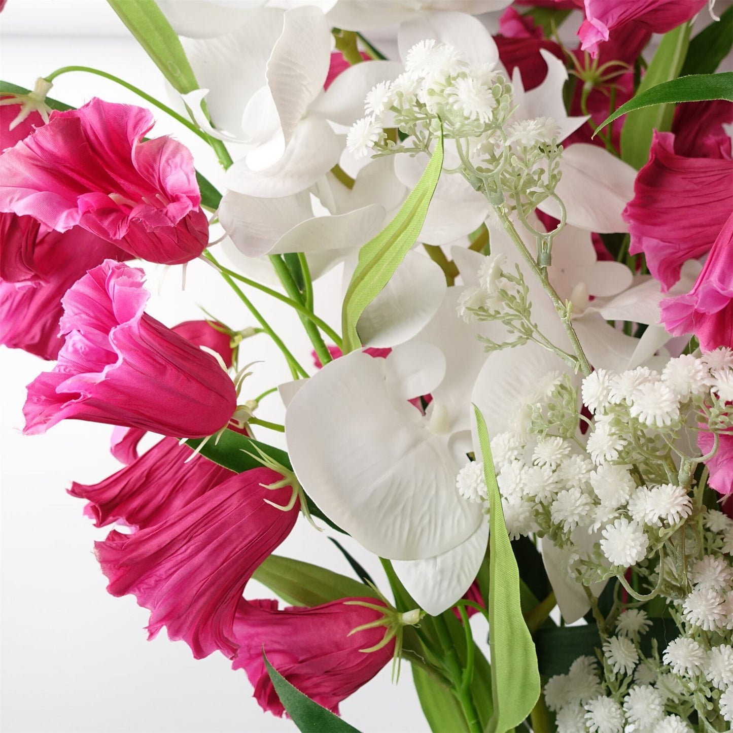 6 x 100cm Large Artificial White Phalaenopsis Orchid Flowers – Faux Orchid Stems