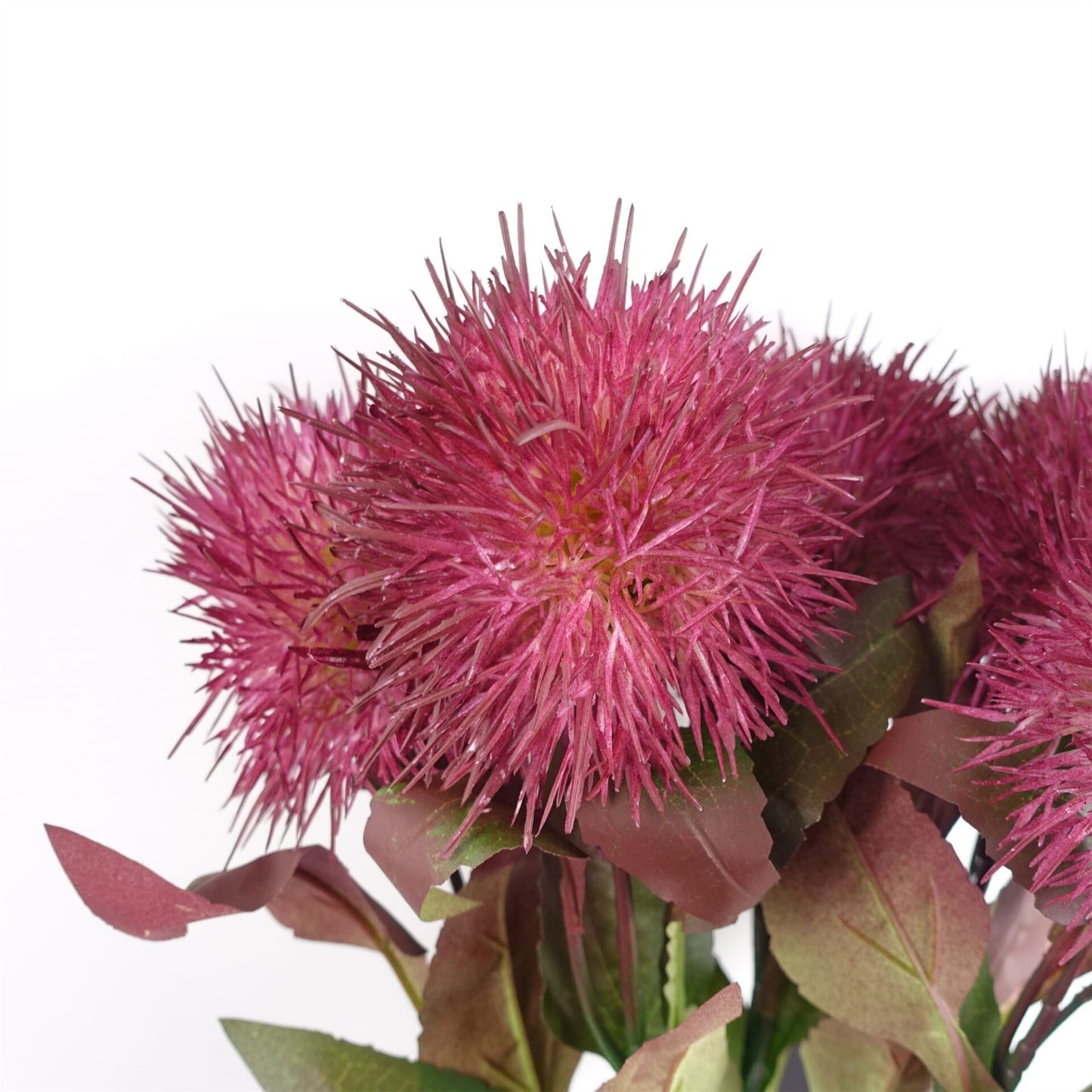 6 x 70cm Medium Purple Artificial Globe Thistle Stems – Realistic Faux Flowers