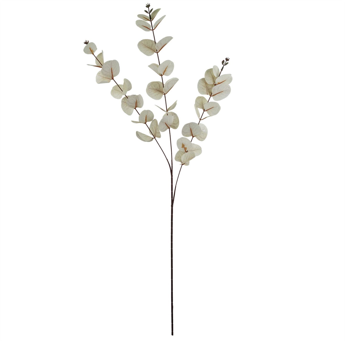 6 x 80cm Medium Artificial White Eucalyptus Stems – Faux Eucalyptus Bundle