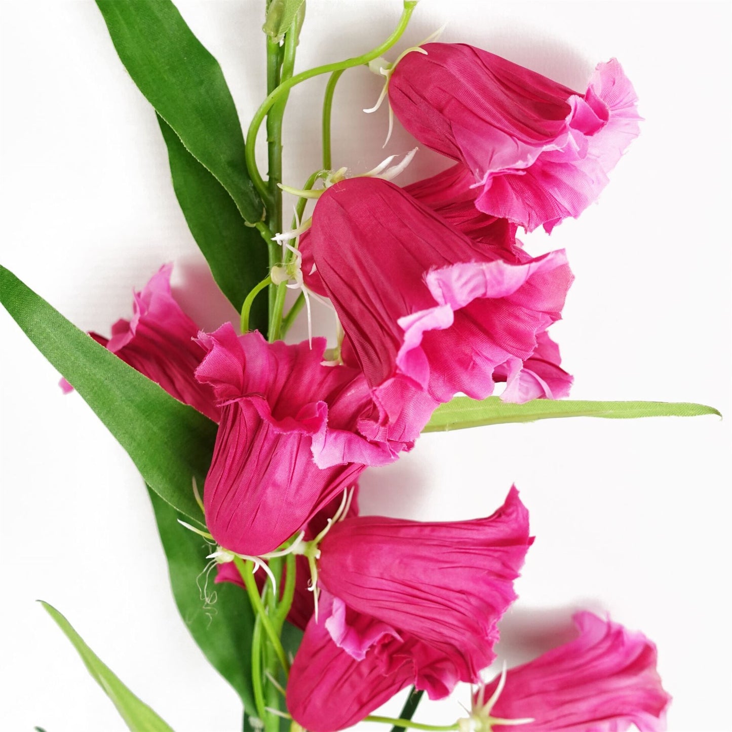 6 x 100cm Large Artificial Pink Trumpet Flower Stems – Faux Floral Arrangement Set