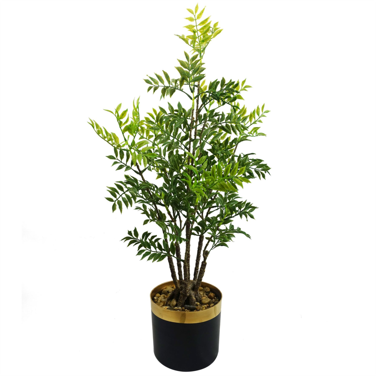 60cm Small Artificial Nandina Bonsai Ficus Tree – Realistic Faux Bonsai in Decorative Pot