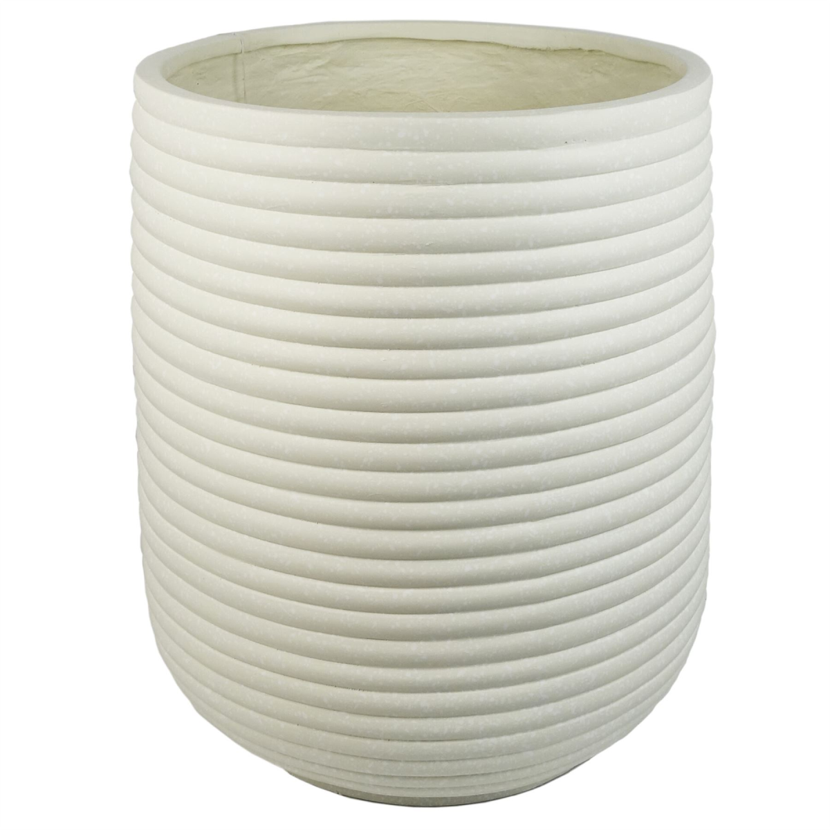 46cm x 40cm Extra Large Mikos Ridged Composite Planter – Stone Effect Indoor Planter