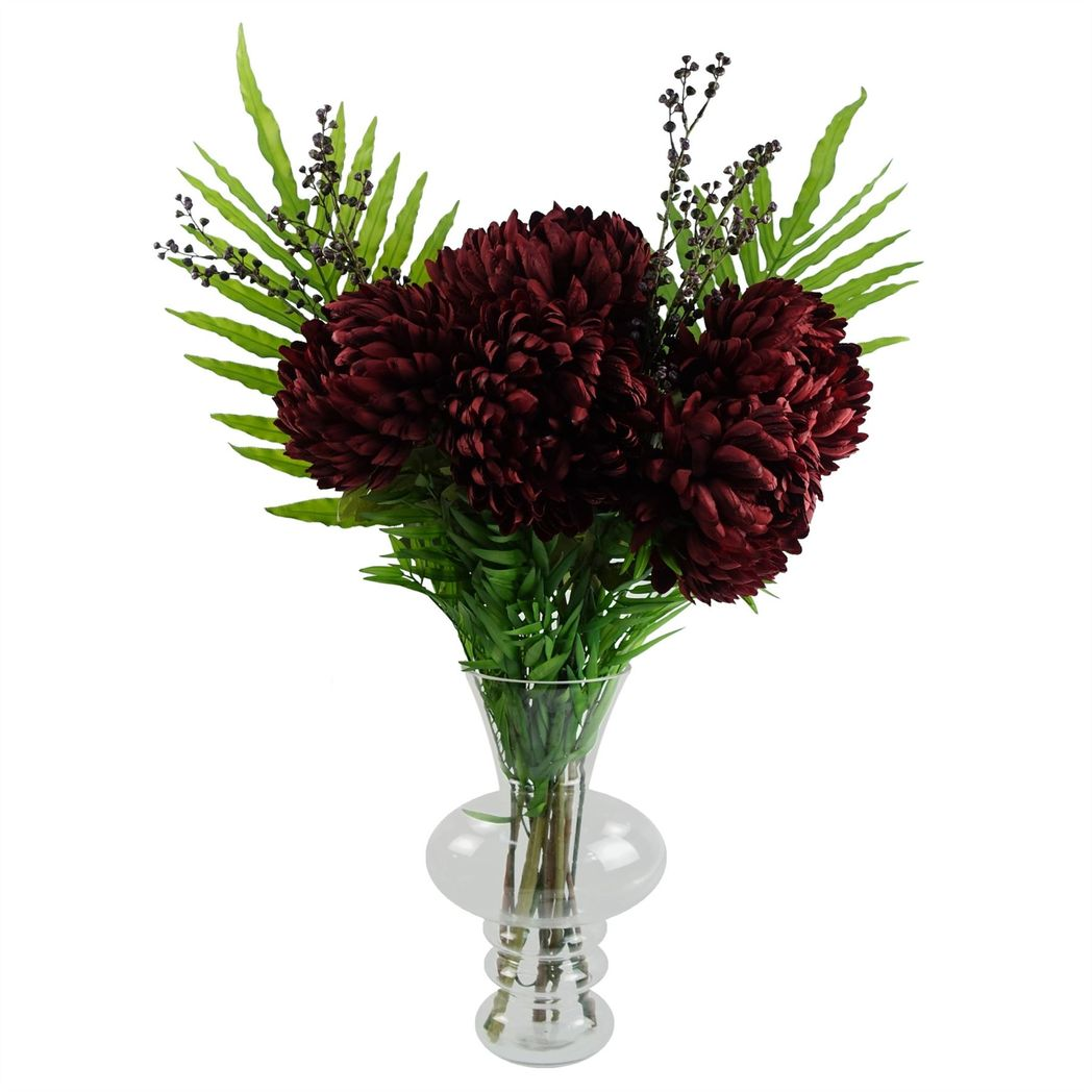 6 x 85cm Medium Artificial Dark Purple Berry Stems – Faux Berry Stem Set
