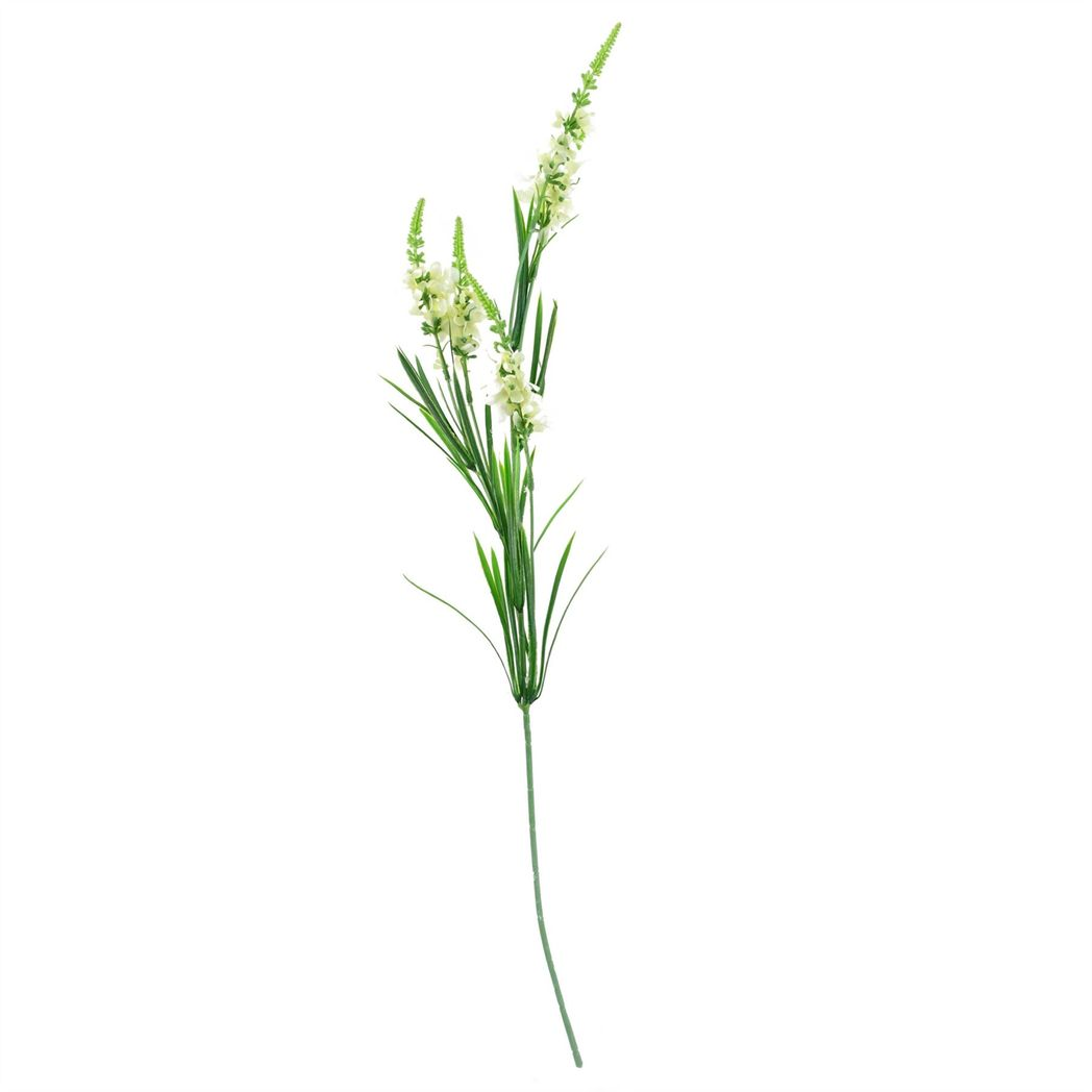 6 x 80cm Medium White Artificial Larkspur Stems – Silk Flower Set