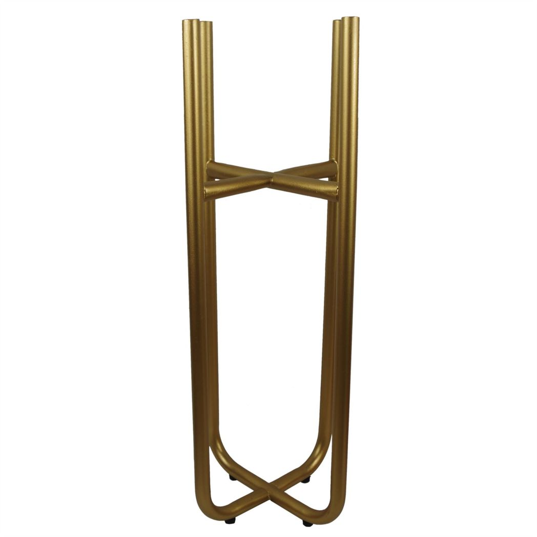 62cm x 18cm Medium Gold Metal Planter with Matching Stand – Premium Indoor Plant Stand