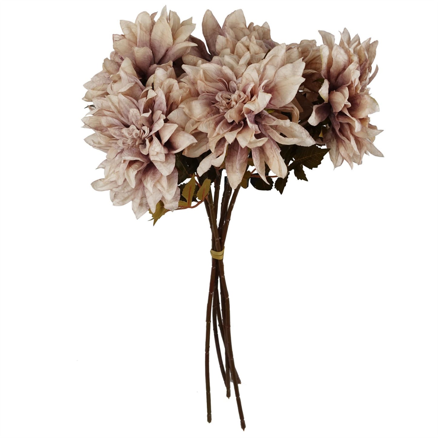 6 x 55cm Small Artificial Dusty Pink Dahlia Flowers – Faux Dahlia Stems
