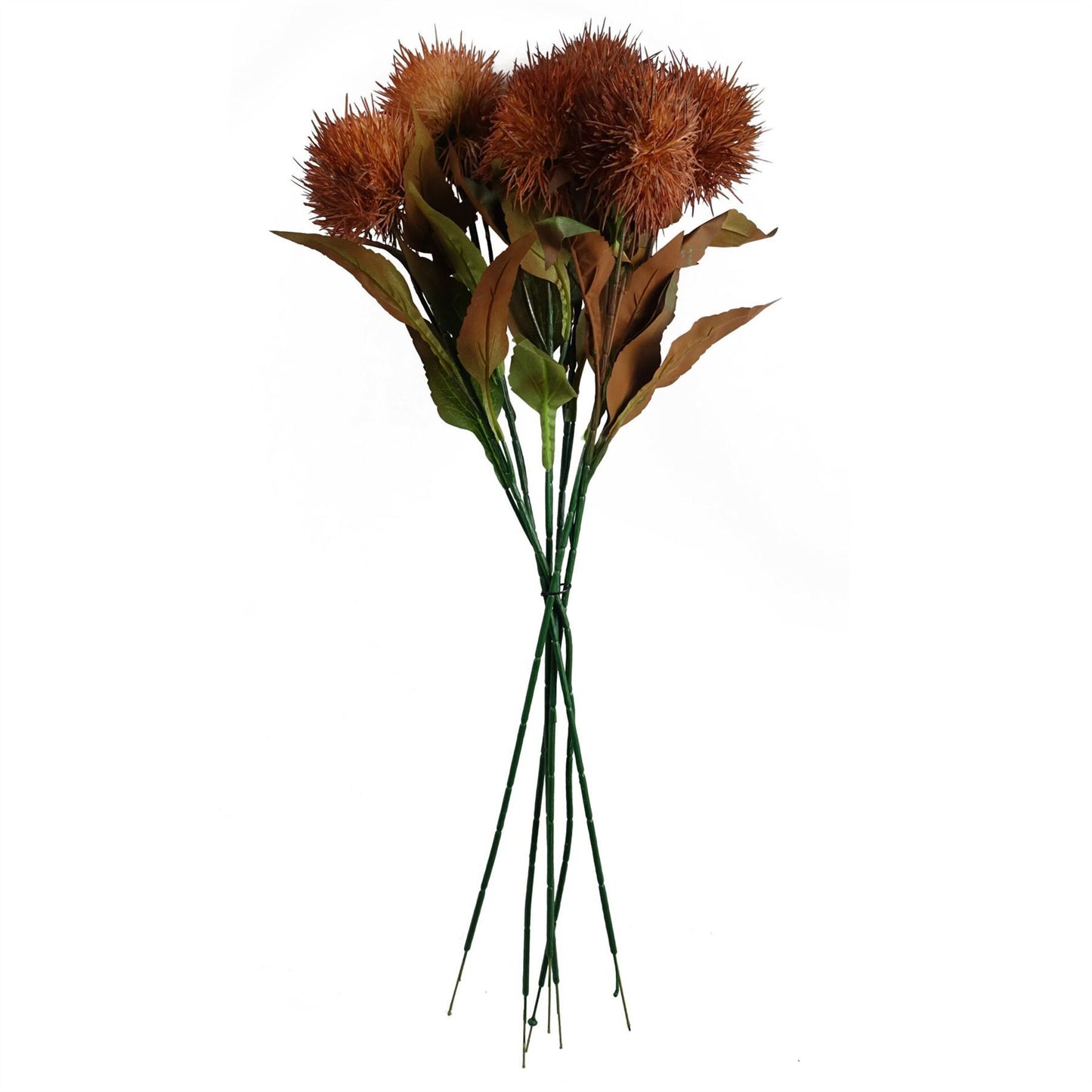 70cm Medium Yellow Artificial Globe Thistle Stem – Realistic Faux Flower