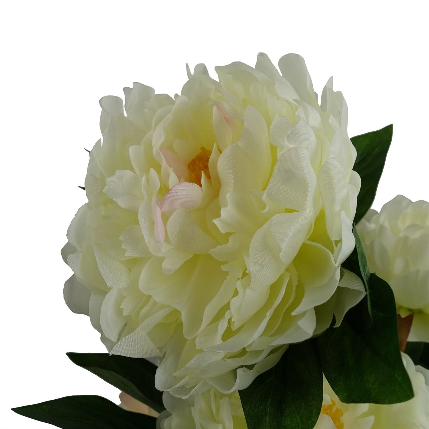 55cm Small Artificial White Peony Plant – Faux Peony with White Decorative Planter